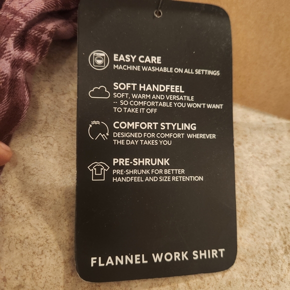 NWT Surf And Swim Co Women's LG. Oversized Plaid Button-Up Flannel Burgundy - Picture 11 of 15